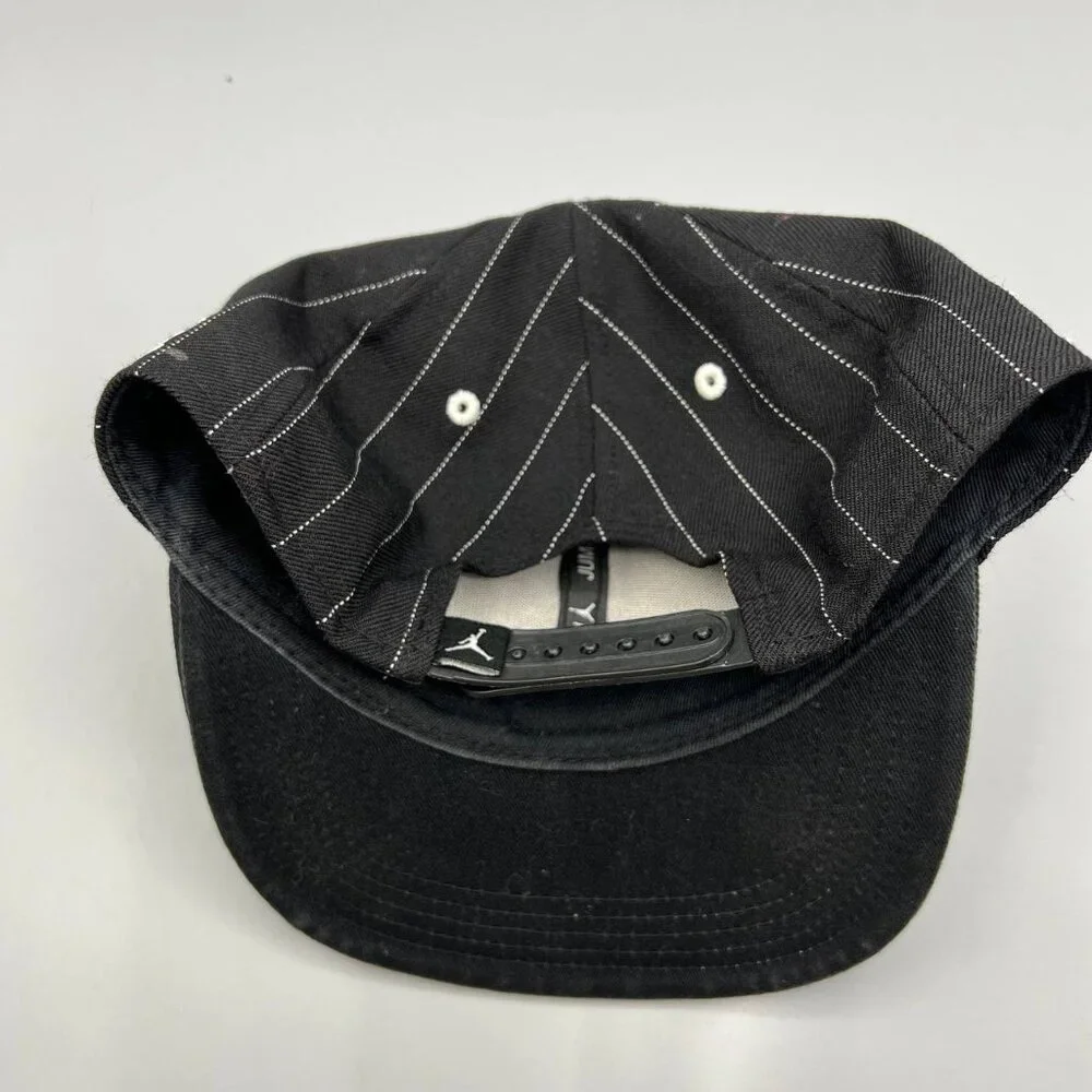 Air Jordan Hat Men Black Baron‎ 45 Pinstripe Jumpman Snap Back Cap